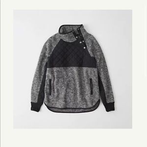 Abercrombie Asymmetrical Snap-Up Fleece size M black grey